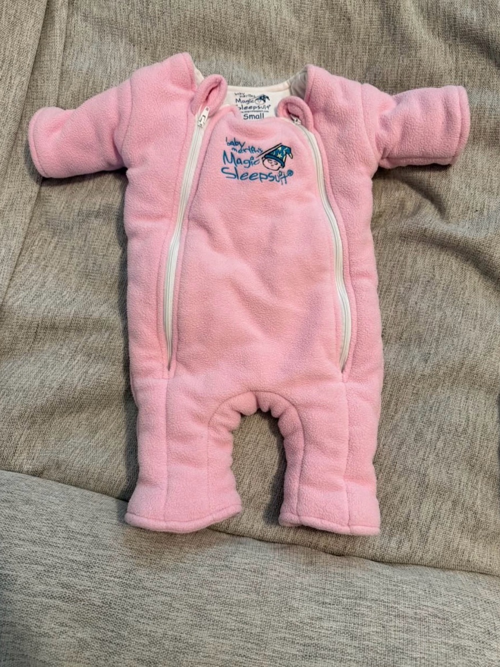Pink baby Merlins magic sleepsuit